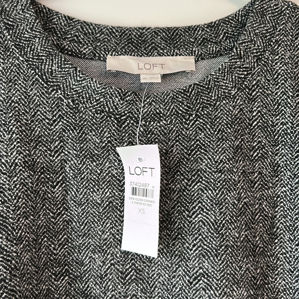LOFT Charcoal Long Sleeve Dress - Picture 4 of 5